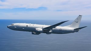 A P-8A Poseidon maritime patrol and reconnaissance aircraft developed by Boeing. The Royal Australian Air Force has a fleet of 12 P-8As.