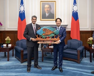 Palau President Surangel Whipps Jr. attends the inauguration ceremony of Taiwan President Lai Ching-te In May 2024.