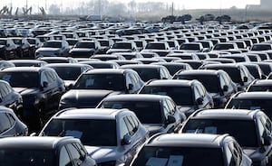 New cars, among them new China-built electric vehicles of the company BYD, are seen parked in the port of Zeebrugge, Belgium, October 24, 2024.